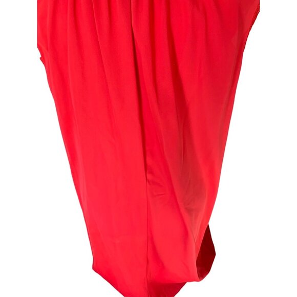 VTG 1940s Pinehurst Lingerie USA Red Nylon & Lace Nightgown Long Maxi Large - Picture 10 of 11